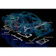 Bară rigidizare Nissan Primera 95-02 P11 UltraRacing Bară rigidizare "H-Brace" podea față - 4-puncte | race-shop.ro