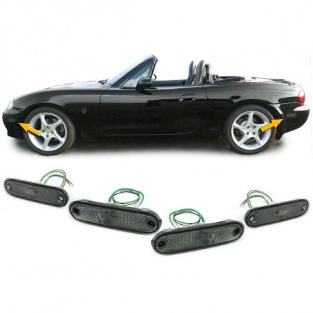 Iluminare auto Reflectoare pentru luminile de marcare laterale negru-fumuriu set pentru Mazda MX5 89-05 | race-shop.ro