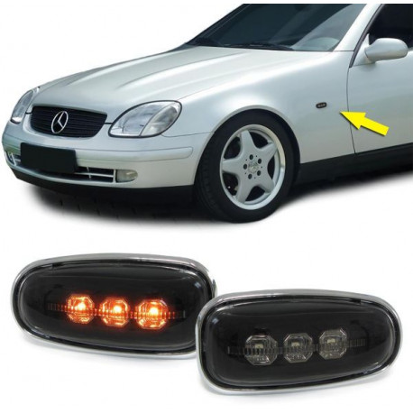 Iluminare auto RACES semnalizatoare LED laterale pentru Mercedes Sprinter Vito E W210 SLK R170, transparent, negru | race-shop.ro