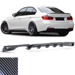 RACES difuzor bară spate (Sport) pentru BMW 3 series F30 from 11, aspect carbon, carbon