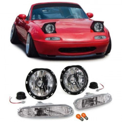 RACES faruri pentru Mazda MX5 NA 90-98, transparent, crom