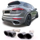 Ornamente tobe Tipsuri evacuare duble, GTS Optics negru pentru Porsche Cayenne 92A Facelift 14-17 | race-shop.ro
