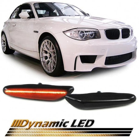 Iluminare auto RACES semnalizatoare LED laterale (SEQ) pentru BMW 1 Series E81 E82 E87 E88, negru | race-shop.ro