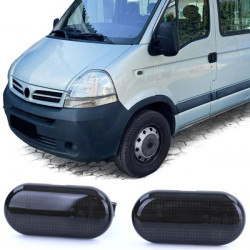 Lămpi LED semnalizare dinamică laterală negre pentru Nissan Interstar Kubistar Primaster