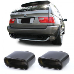 Tipsuri evacuare sport din oțel inoxidabil negru pentru BMW X5 E53 99-06