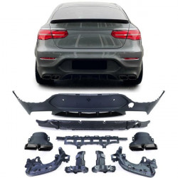 Difuzor spate sport cu ornamente negre pentru Mercedes GLC Coupe C253 16-19