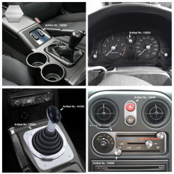 Set accesorii inox pentru schimbător, bord și ceasuri pentru Mazda MX5 NA 89-98