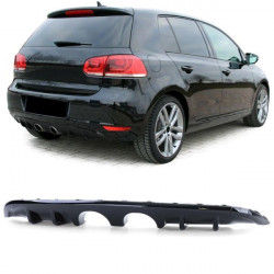 RACES difuzor bară spate (Sport) pentru VW Golf 6 1K 08-13 (evacuare 2+2), negru lucios
