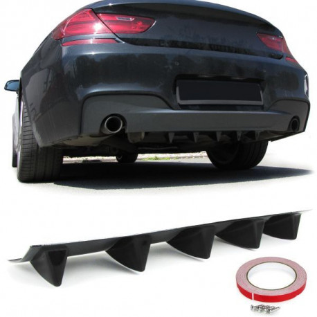 Body kit și tuning vizual Difuzor spate universal cu 5 aripioare negru-lucios | race-shop.ro
