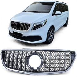 Grilă radiator cromată sport negru pentru Mercedes V Class Vito 447 facelift din 2021