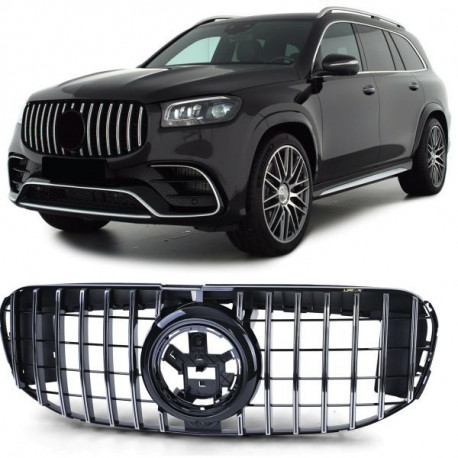 Body kit și tuning vizual RACES grilă (Sport) pentru Mercedes GLS X167 from 19, crom negru lucios | race-shop.ro