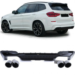 Difuzor spate sport lucios cu tipsuri negre pentru BMW X3 G01