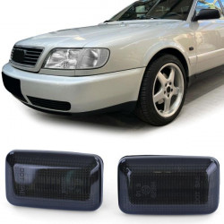 RACES semnalizatoare LED laterale pentru Audi 80 B4 90 100 200 V8 A6 C4, negru-fumuriu