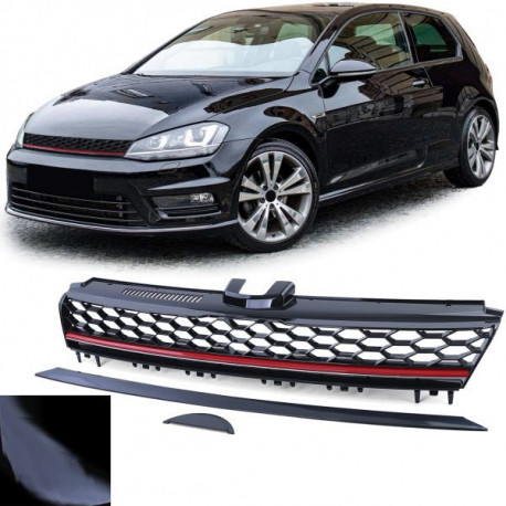 Body kit și tuning vizual RACES grilă (Sport Honeycomb) pentru VW Golf 7 12-17, negru lucios | race-shop.ro