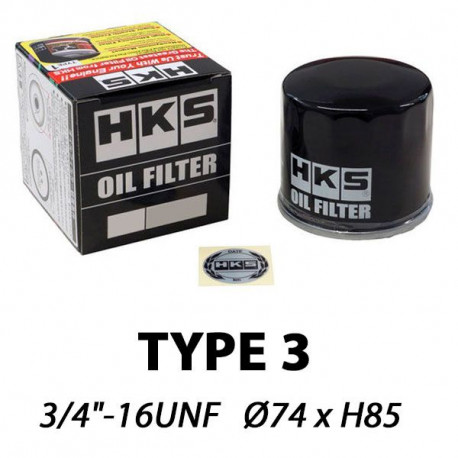 Filtre ulei HKS Type 3 filtru de ulei 3/4-16 UNF (Toyota 1JZ și 2JZ, Lexus) | race-shop.ro