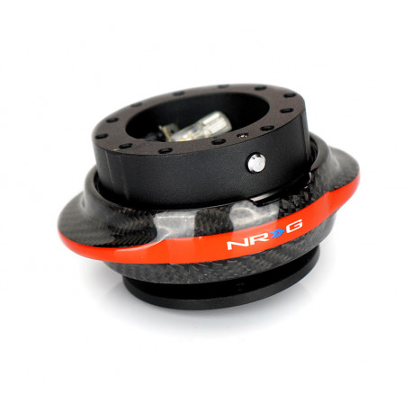 Adaptor volan Quick Release NRG butuc quick release GEN 2.2, negru/roșu fibră de carbon | race-shop.ro