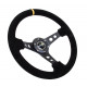 Volane sport NRG volan cu 3 spițe armat, velur și brațe cu găuri, (350mm), negru/galben | race-shop.ro