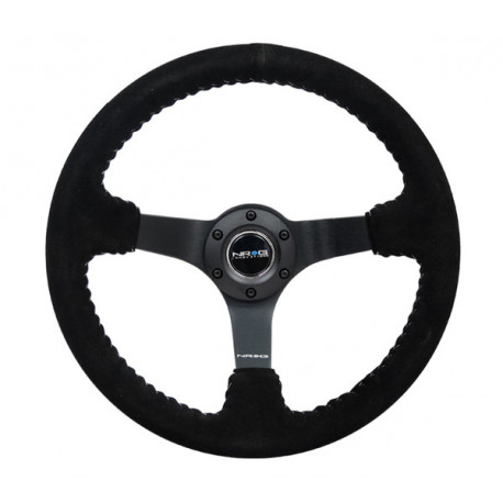 Volane sport Volan sport cu 3 spițe NRG, 350mm, piele întoarsă, adâncime 75mm, negru/gri | race-shop.ro