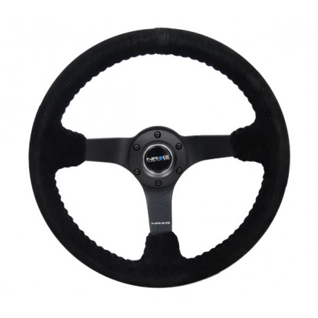 Volane sport NRG volan cu 3 spițe armat, velur (350mm), Negru | race-shop.ro