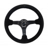 NRG Reinforced 3-spoke suede Steering Wheel (350mm) - Black/red