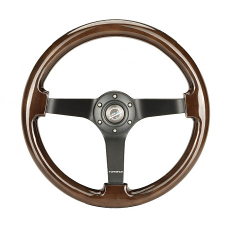 Volane sport NRG Wood grain volan cu 3 spițe din mahon (350mm), lemn închis/negru | race-shop.ro
