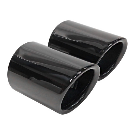 Ornament cu o ieșire Double exhaust tip, black chrome | race-shop.ro