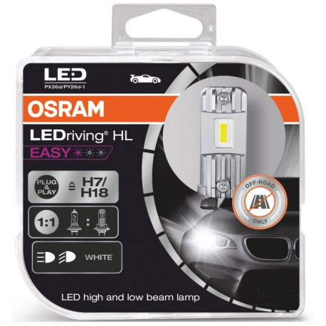 Becuri auto Osram LED becuri LED auto de fază lungă și fază scurtă LEDriving HL EASY H7/H18 (2buc) | race-shop.ro