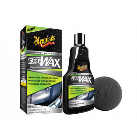 Ceară și protecție vopsea Meguiars 3-in-1 Wax - lustruiți cu ceară 3 v 1, 473 ml | race-shop.ro