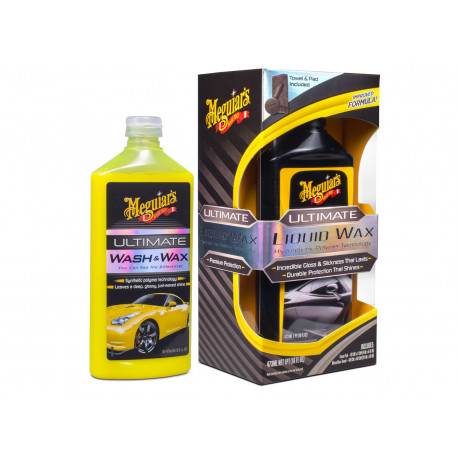 Kituri detailing Meguiars Ultimate Wash & Wax Kit - set de bază de produse cosmetice auto pentru spălare și protecție vopsea | race-shop.ro