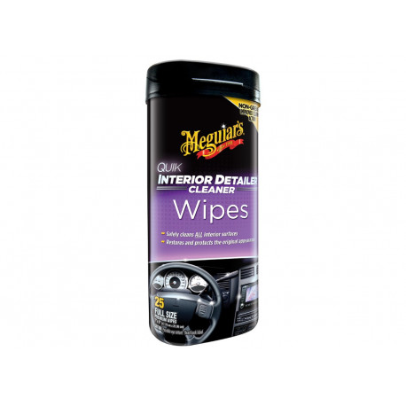Interior Meguiars Quik Interior Detailer Wipes - servetele pentru intretinerea suprafetelor interioare, aspect mat, 25 buc | race-shop.ro