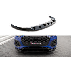 MAXTON DESIGN prelungire bară față pentru Audi SQ5 / Q5 S-Line SUV / Sportback Mk2 Facelift, negru lucios, V2