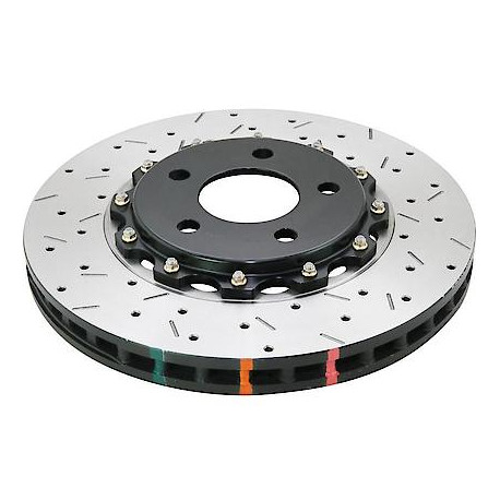 Frâne DBA DBA 5000 series Crossed Drilled & Slotted Disc de frână în 2 piese, cu clopot anodizat negru DBA52320BLKXS (2 buc) | race-shop.ro