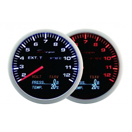 Ceasuri bord DEPO 4v1 60mm Ceas indicator DEPO Racing 4 în 1 de 60mm Black – EGT + Presiune ulei + Temperatură ulei + Volt | race-shop.ro