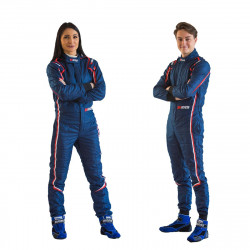 Combinezon cu FIA RRS EVO Monte Carlo, albastru/roșu