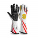 Mănuși Mănuși de curse MOMO CORSA R cu omologare FIA (cusătură externă) alb | race-shop.ro