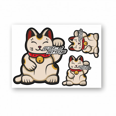 Autocolante Sticker race-shop Maneki Neko set | race-shop.ro