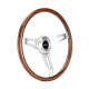 Volane sport NRG Wood grain 3-spoke mahogany Steering Wheel (380mm) - Lemn/Chrom | race-shop.ro