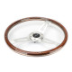 Volane sport NRG Wood grain 3-spoke mahogany Steering Wheel (365mm) - Lemn/Chrom | race-shop.ro