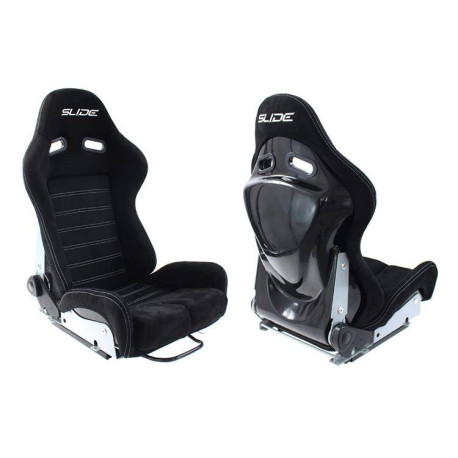 Scaune sport reglabile Scaun curse SLIDE X3 piele intoarsa Negru L | race-shop.ro