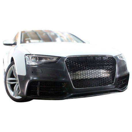 Body kit și tuning vizual Bară protecție față + Grilă pentru negru Audi A5 8T 13-16 RS5 Style | race-shop.ro