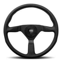 Volan sport cu 3 spițe MOMO MONTECARLO, 380mm, piele, adâncime 40mm, negru