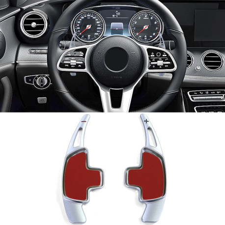 Paddle shifters Padele volan din aluminiu pentru Mercedes W176 W177 W246 W247 W205 W213, argintiu | race-shop.ro