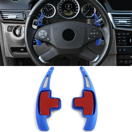 Paddle shifters Padele volan din aluminiu pentru Mercedes W176 W246 W212 C207 A207 S212, albastru | race-shop.ro