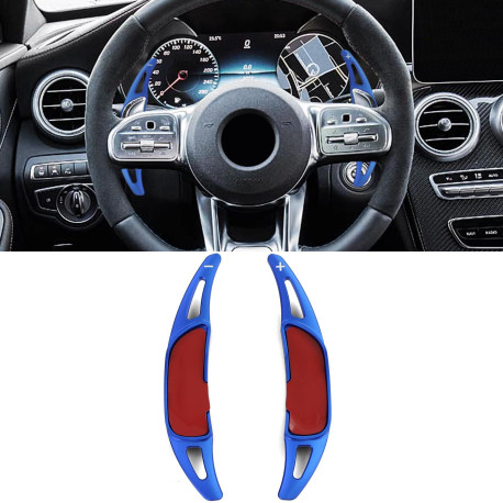 Paddle shifters Padele volan din aluminiu pentru Mercedes AMG G63 W463 GLA35 GLA45 X156, albastru | race-shop.ro