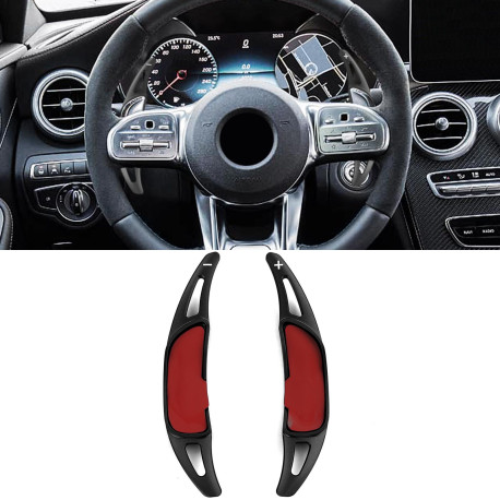 Paddle shifters Padele volan din aluminiu pentru Mercedes AMG G63 W463 GLA35 GLA45 X156, negru | race-shop.ro