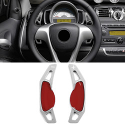 Padele volan din aluminiu pentru Smart ForTwo 451 Coupe Cabrio 09-19, argintiu