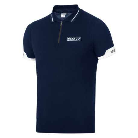 Tricouri SPARCO polo cu fermoar MY2024 pentru bărbat - albastru | race-shop.ro