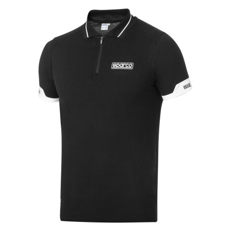 Tricouri SPARCO polo cu fermoar MY2024 pentru bărbat - negru | race-shop.ro