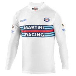 Sparco Tricou mânecă lungă MARTINI RACING guler înalt - alb