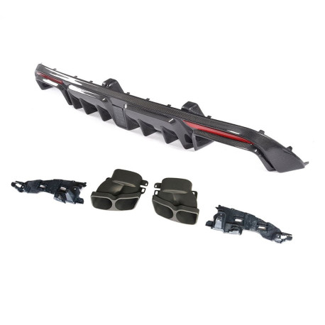 Body kit și tuning vizual Difuzor din fibră de carbon și tipsuri de evacuare pentru MERCEDES W205 C63 & C63S SALOON 4DR | race-shop.ro